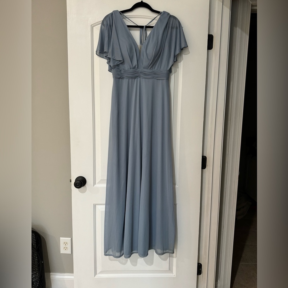 Azazie - tiara dress A6 color: Dusty Blue